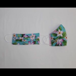 Pink Plumeria Triple Layer Face Mask